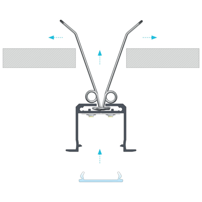 Greenlux AL-PROFIL INDILEDA BLACK 2M (10-0205-20) - Zapustený hliníkový profil GXLP2023