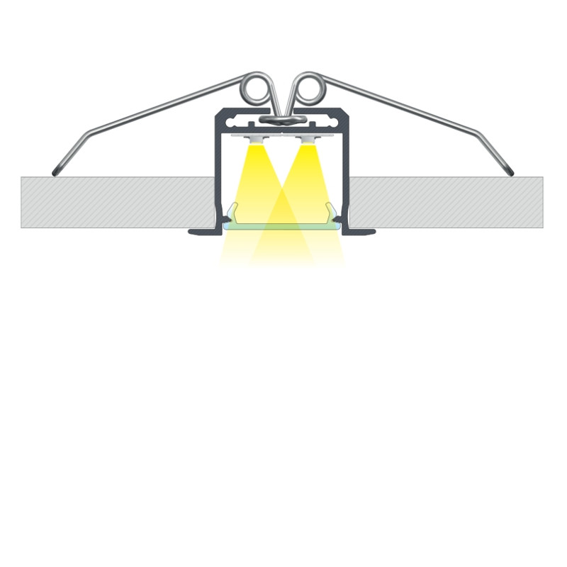 Greenlux AL-PROFIL INDILEDA BLACK 2M (10-0205-20) - Zapustený hliníkový profil GXLP2023