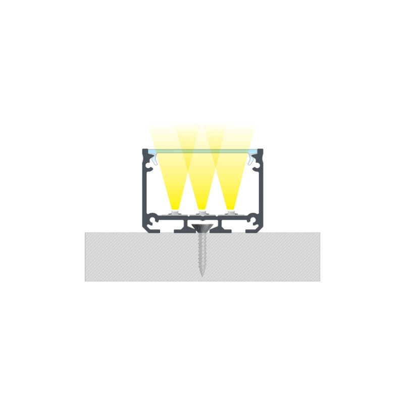 Greenlux AL-PROFIL ILEDO BLACK 2M (10-0115-20) - Prisadený alebo závesný hliníkový profil GXLP2033