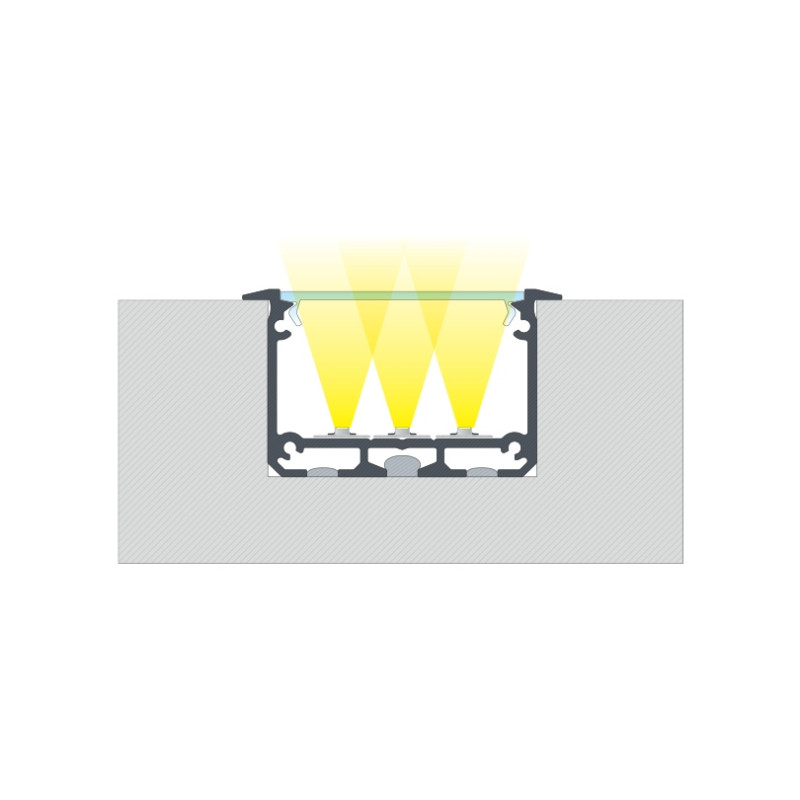 Greenlux AL-PROFIL INSO BLACK 2M (10-0125-20) - Zapustený hliníkový profil GXLP2043