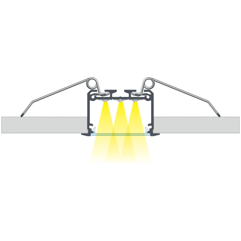 Greenlux AL-PROFIL INSO BLACK 2M (10-0125-20) - Zapustený hliníkový profil GXLP2043