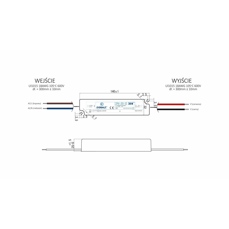 Greenlux DRIVER 20W/P IP67 12V (ZPV-20-12) - LED driver GXLD301