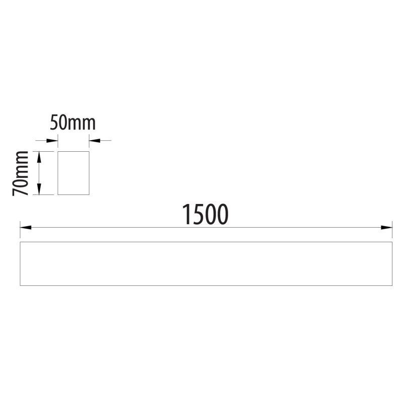 Greenlux LINIK 150 50W Black ML NW 8150/6600lm - Líniové LED svietidlo GXLS420