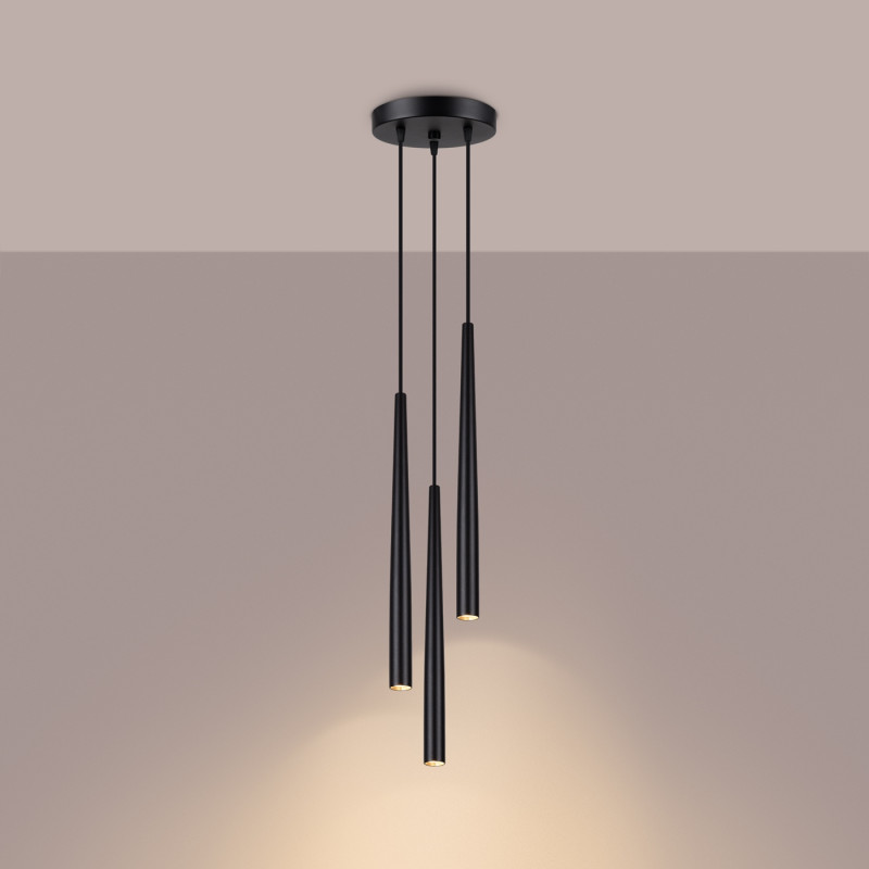 Sollux Pedantná lampa BLISS 3P čierna