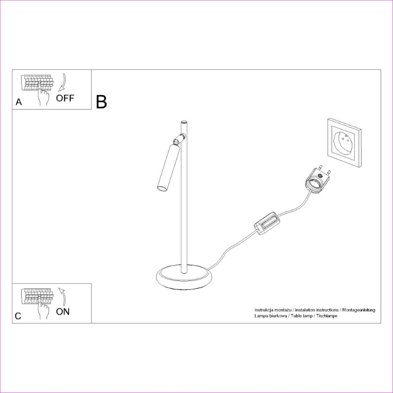 Sollux Stolová lampa PASTELO biela