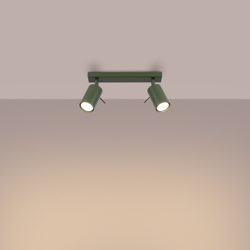 Sollux Stropné svietidlo RING 2 olivovo zelené