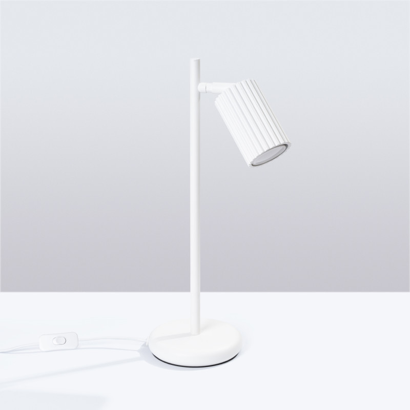 Sollux Stolová lampa KARBON biela