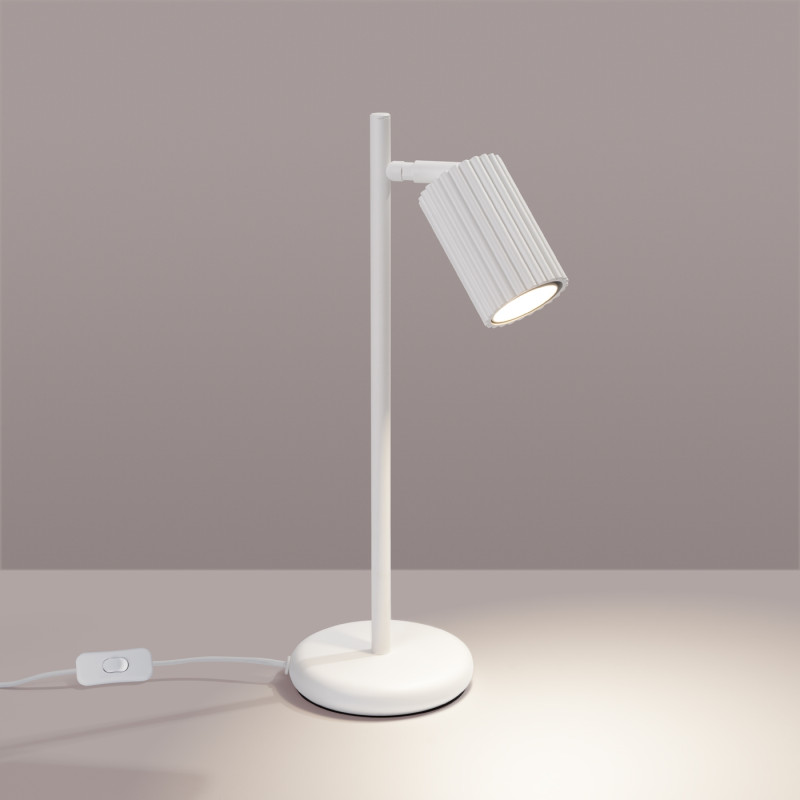 Sollux Stolová lampa KARBON biela