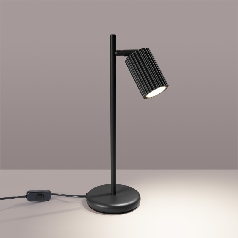 Sollux Stolová lampa KARBON čierna