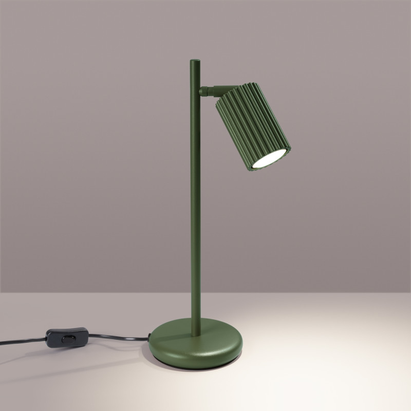 Sollux Stolová lampa KARBON olivovo zelená