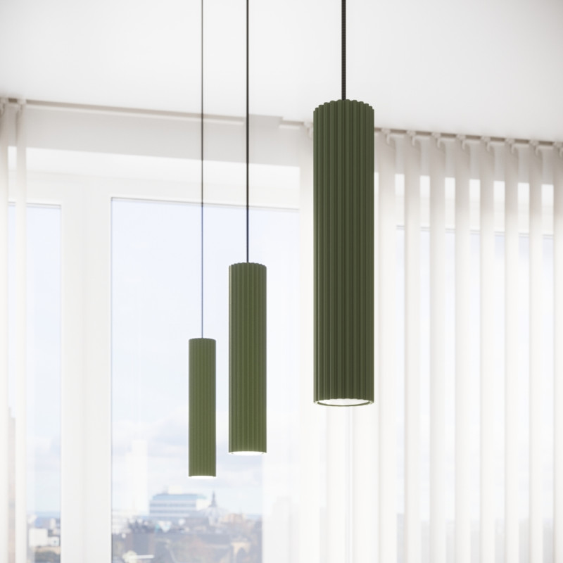 Sollux Stolová lampa KARBON olivovo zelená