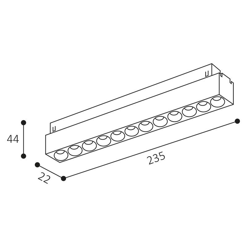 LED2 MAGLASER II 24, B DALI 12W 3000K/3500K/4000K 6480953D