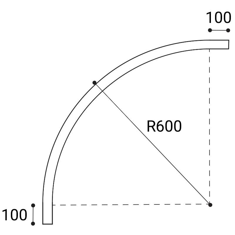 LED2 MAG ROUND CORNER-H R600, W DALI 6499201