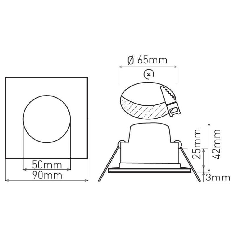 Greenlux LED BONO-S WHITE 5W WW 650/450lm - Svietidlo LED vstavané typu downlight GXLL022v2