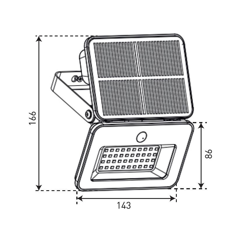 Greenlux LUNAR SOLAR PIR 10W CCT 1000/600/300lm - Solárne LED svietidlo s PIR pohybovým senzorom GXSO027