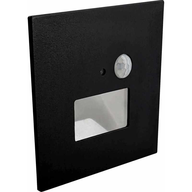 Greenlux JACK PIR linkable Black 1,5W CCT 75/120lm - Múrové vstavané LED svietidlo s PIR pohybovým senzorom GXLL092v2