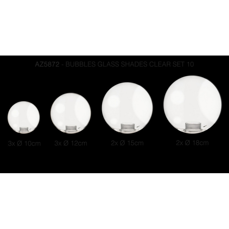 Azzardo BUBBLES GLASS SHADE SET 10 CLEARAZ5872