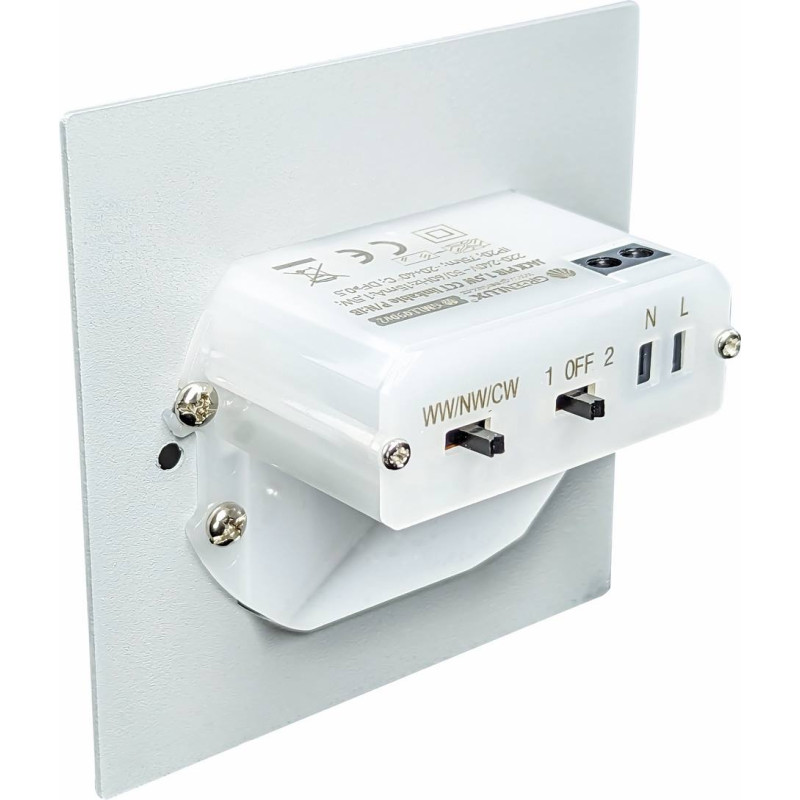 Greenlux JACK PIR linkable Pearl grey 1,5W CCT 75/120lm - Múrové vstavané LED svietidlo s PIR pohybovým senzorom GXLL094v2