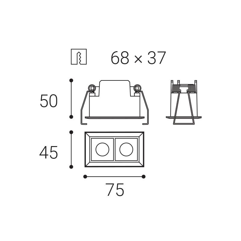 LED2 LINEAR II 2, B DALI TW/PUSH TW 4W 3000K-4000K 2491253DTW