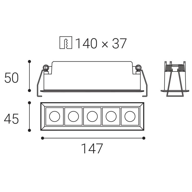 LED2 LINEAR II 5, W DALI TW/PUSH TW 10W 3000K-4000K 2491351DTW
