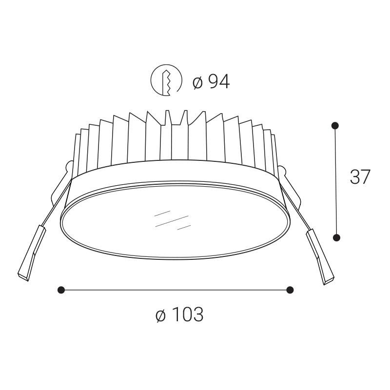 LED2 ZITA XS, W DALI TW/PUSH TW 15W 3000K-4000K 2151351DTW