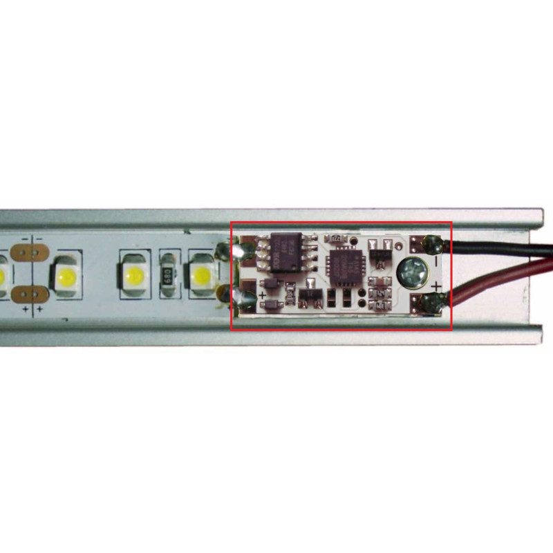 Greenlux Resistive Dimmer Switch Blue LED  - Vypínač / stmívač do AL profilu,ODPOROVÝ (modrá LED) GXLS744