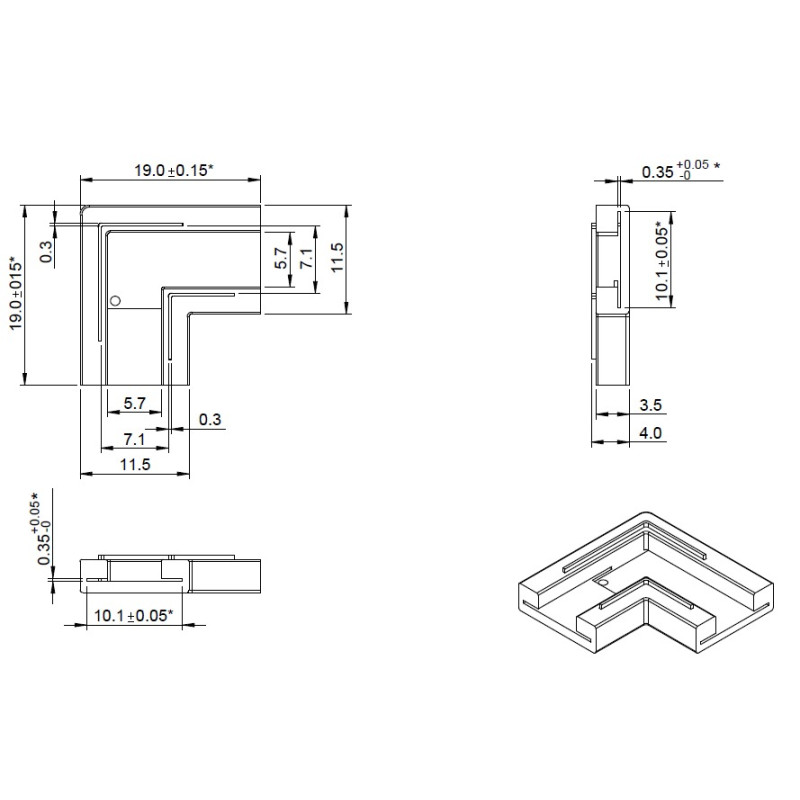 Greenlux CONNECT LED STRIP 10mm L T+T/BTB  - Konektor pro led pásky GXLS793