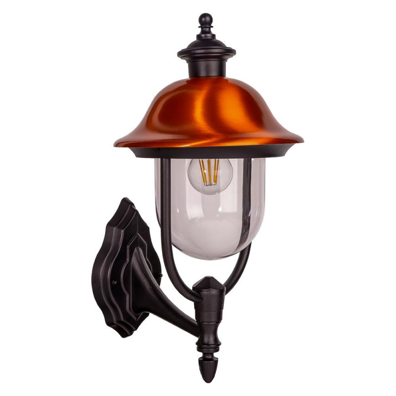 PREZENT SANGHAI 1xE27/60W,IP44,WALL UP,COPPER