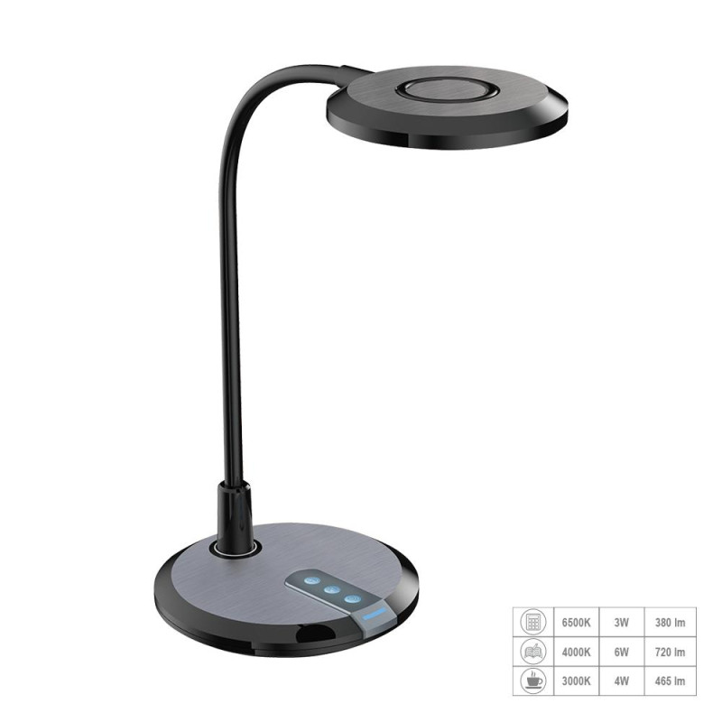 PREZENT PIXIE LED/7W,3000-6500K,DARK GREY BRUSH