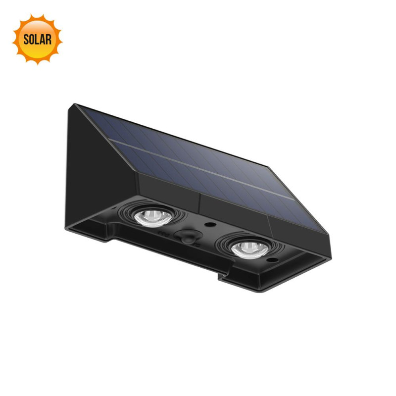 PREZENT MUSE LED/2x0,3W,SOLAR,IP44,BLACK,WALL