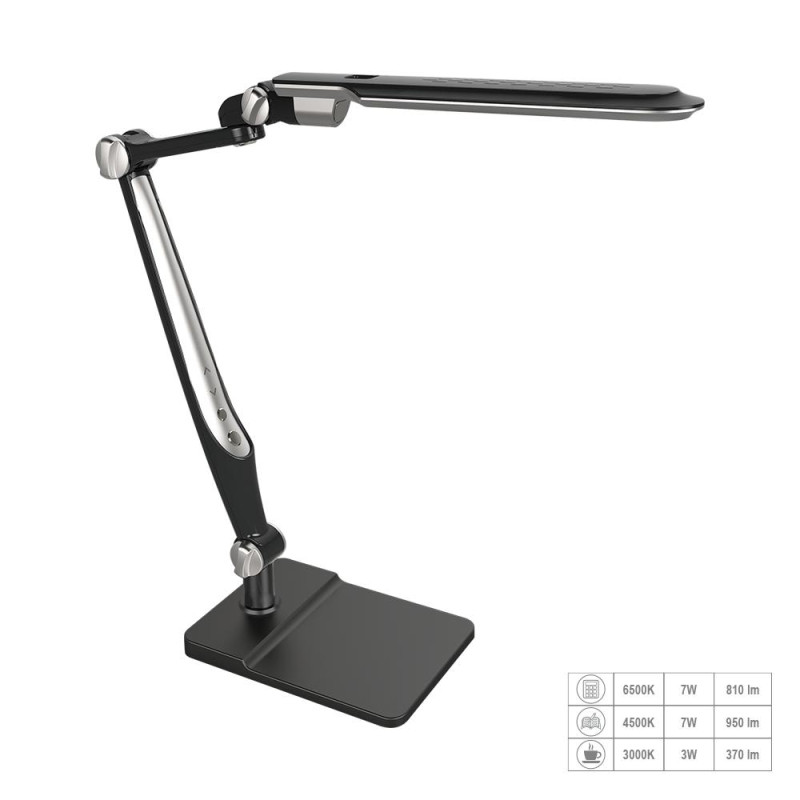 PREZENT MENTOR LED/9W,3000-6500K, BLACK