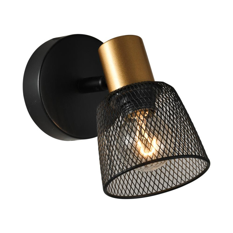 PREZENT DAYTONA 1xE14/40W, BLACK/GOLD,WALL