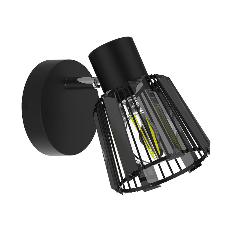 PREZENT PONTEO 1xE27/40W, BLACK/SMOKE, WALL