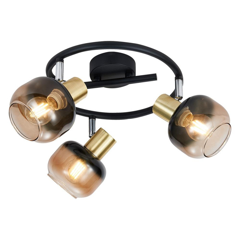 PREZENT PEGAS 3xE14/40W, BLACK/SMOKE, CEILING