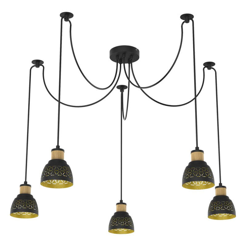 PREZENT MESCALA 5xE14/40W, BLACK/GOLD, PENDANT