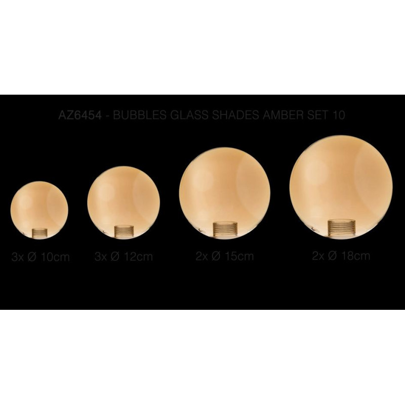 Azzardo BUBBLES GLASS SHADE SET 10 AMBERAZ6454