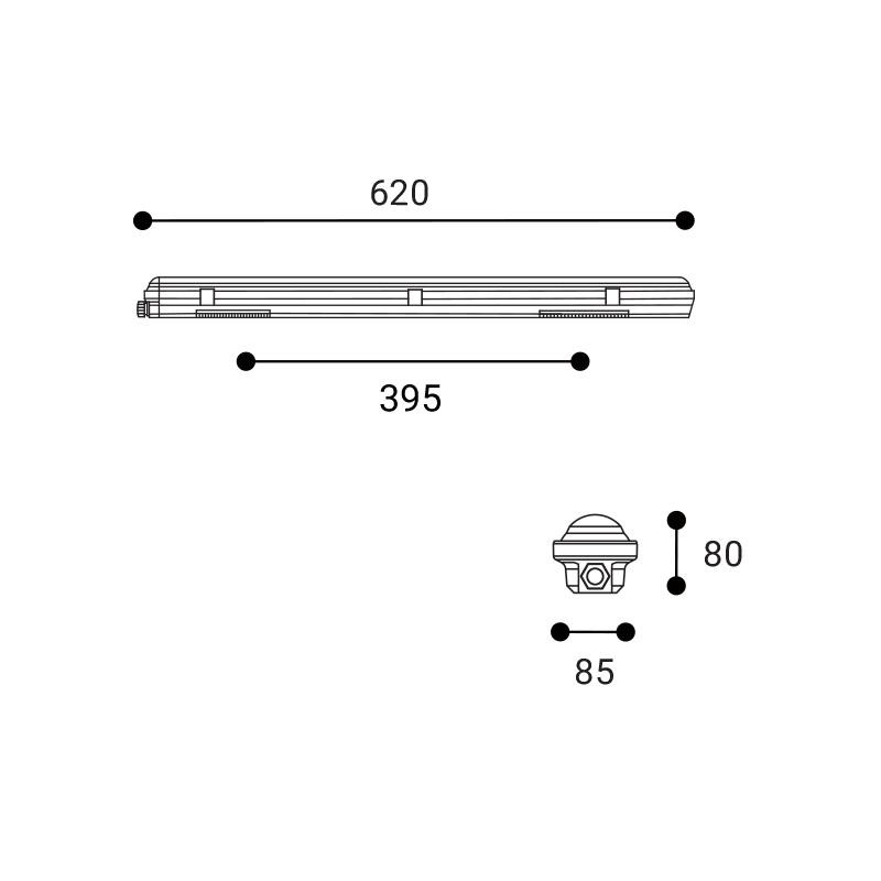 LED2 DUSTER III 60 DALI/PUSH 20W 3000K/3500K/4000K 1222451D