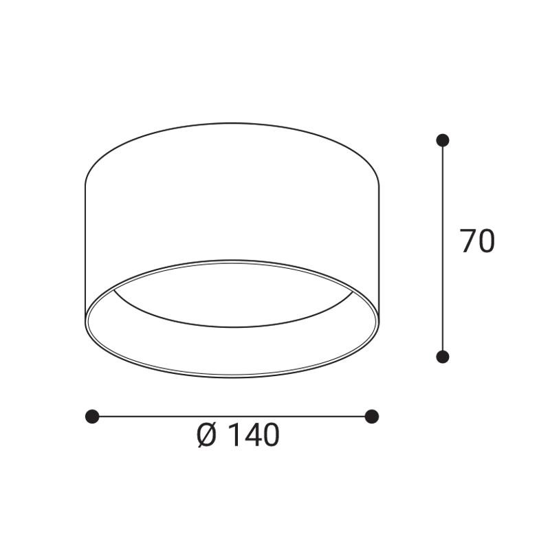LED2 ZETA ON M, CF DALI/PUSH 15W 3000K/3500K/4000K 1480358D