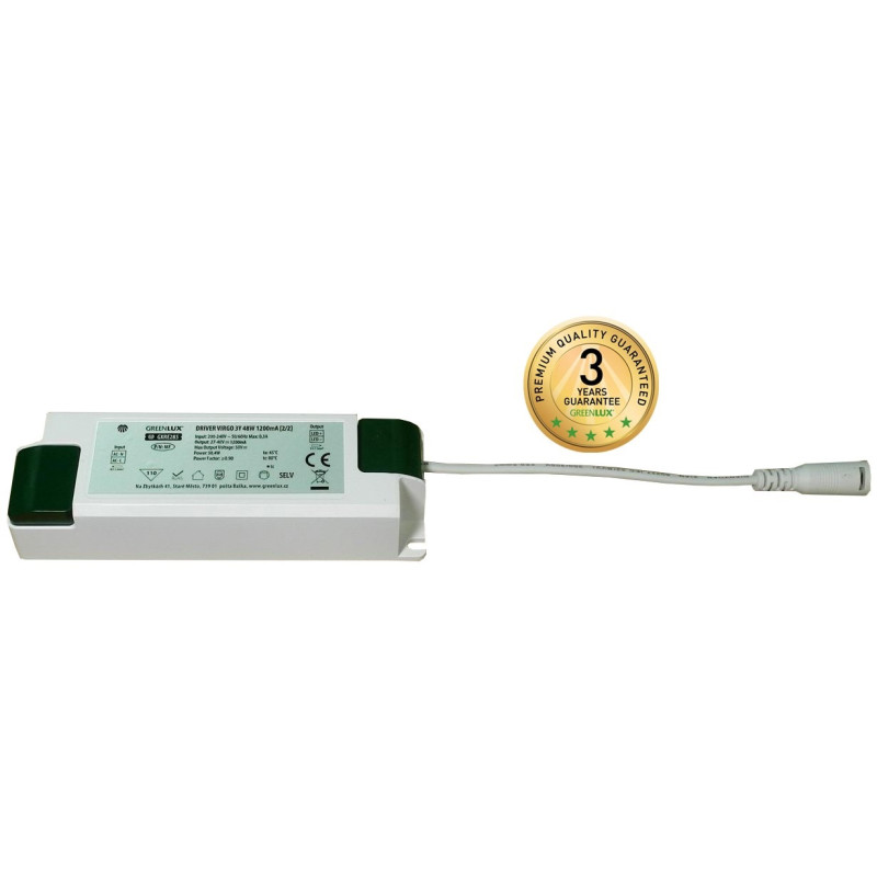 Greenlux DRIVER VIRGO 3Y 48W 1200mA [2/2] - LED driver [komponent do svietidla] GXRE285v2