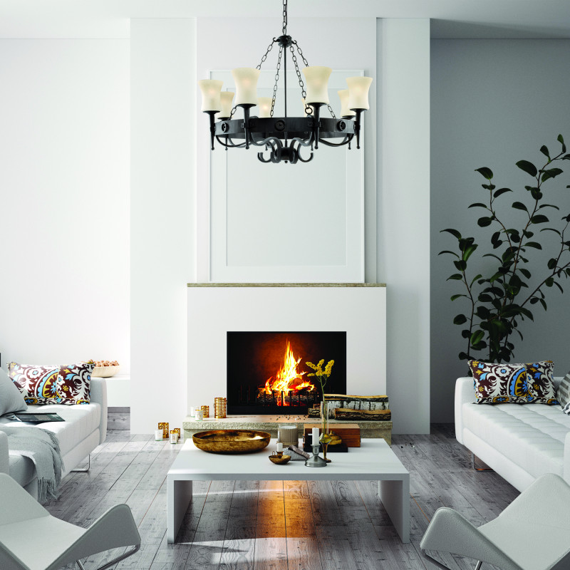 Searchlight závesné svietidlo CARTWHEEL 0818-8BK