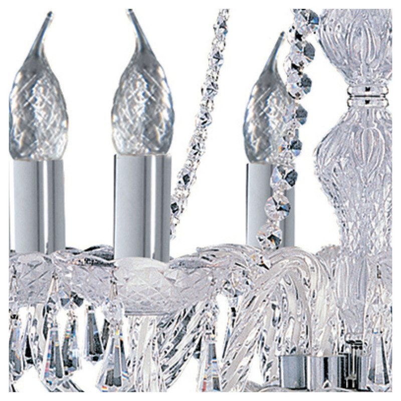 Searchlight sviečkový závesný krištáľový luster HALE 218-8
