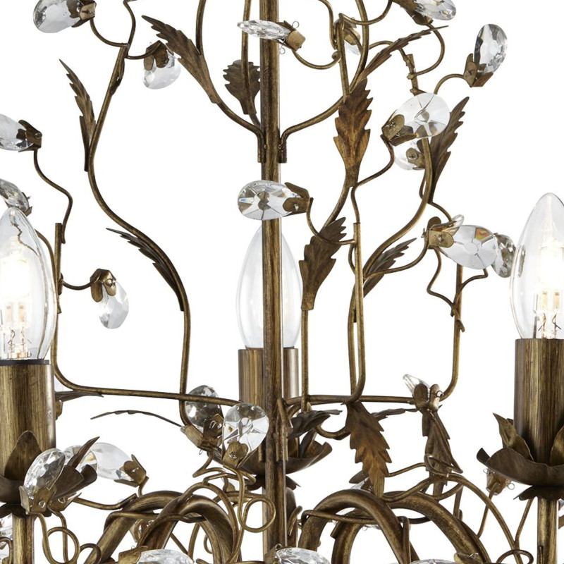 Searchlight sviečkový závesný krištáľový luster WATERFALL 5173-3