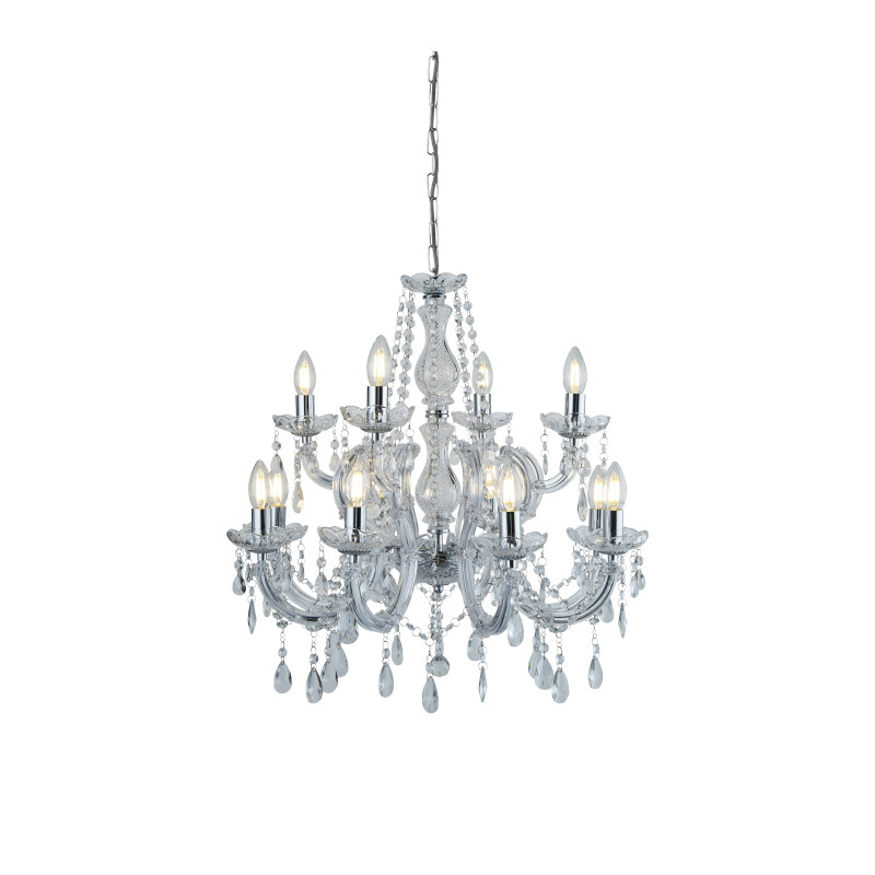 Searchlight sviečkový závesný krištáľový luster 399-12