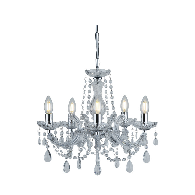 Searchlight sviečkový závesný krištáľový luster 399-5