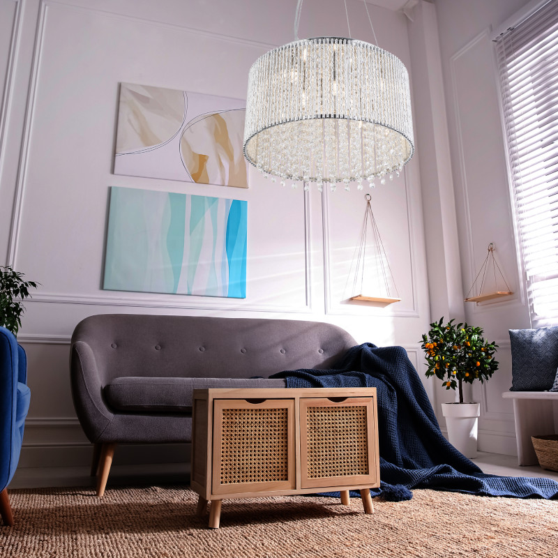 Searchlight krištáľový závesný luster 4048-8CC