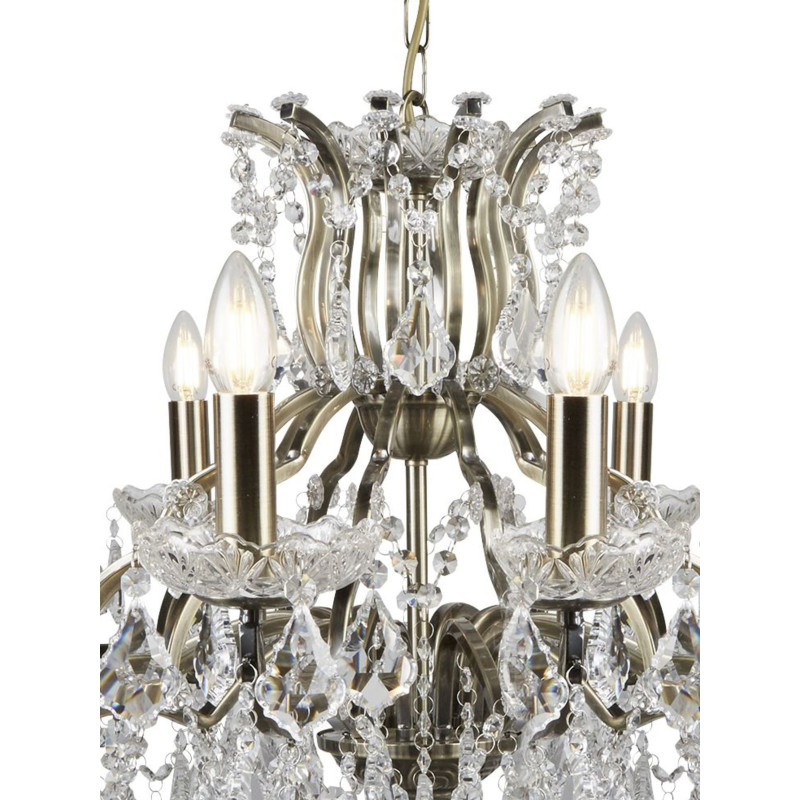Searchlight sviečkový závesný krištáľový luster PARIS 87312-12AB