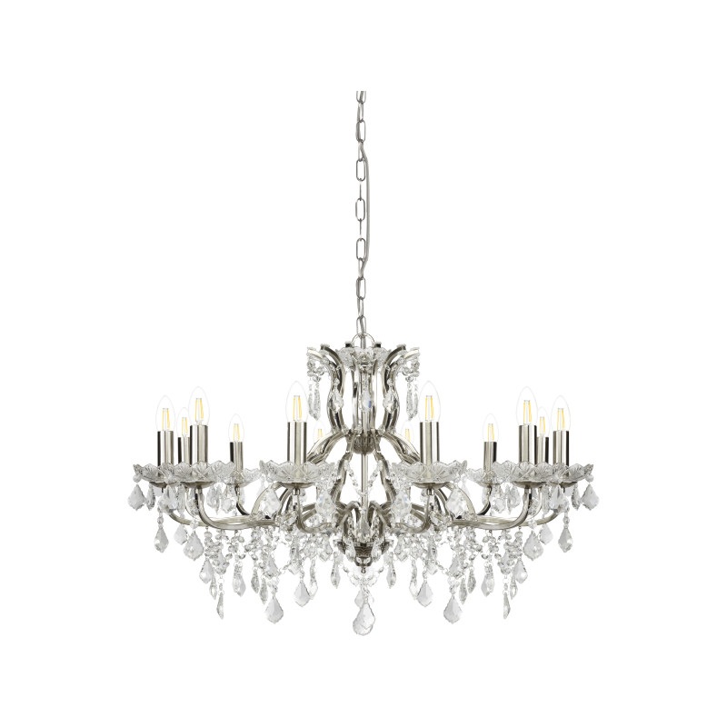 Searchlight sviečkový závesný krištáľový luster PARIS 87312-12SS