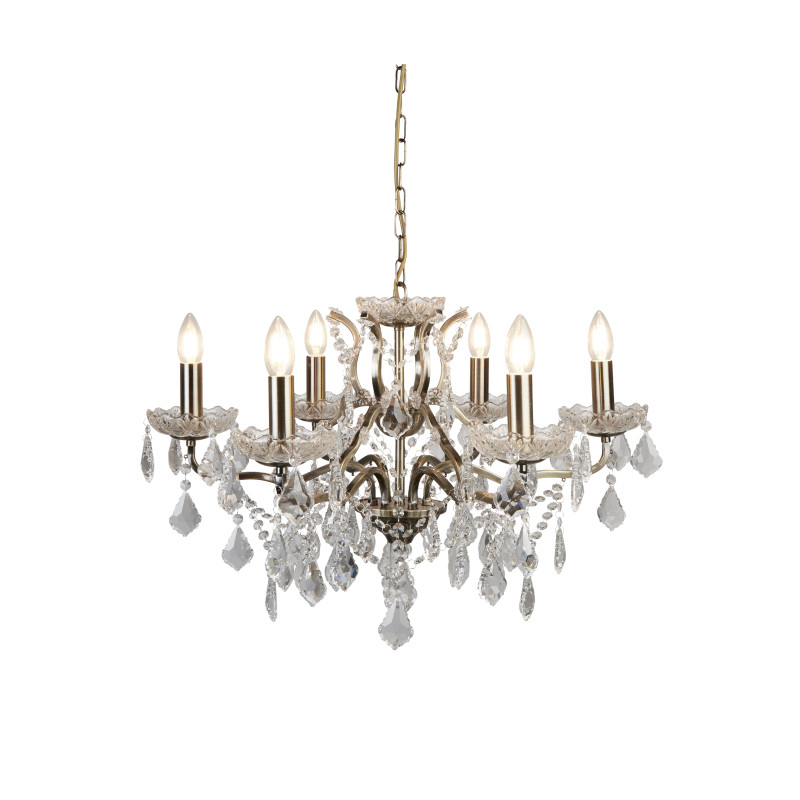 Searchlight sviečkový závesný krištáľový luster PARIS 8736-6AB