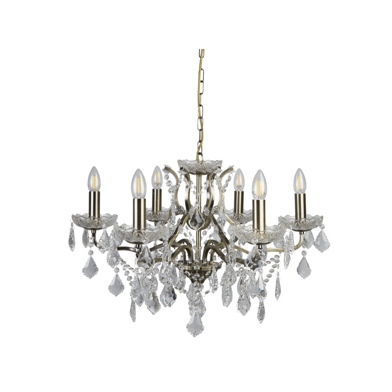 Searchlight sviečkový závesný krištáľový luster PARIS 8736-6AB
