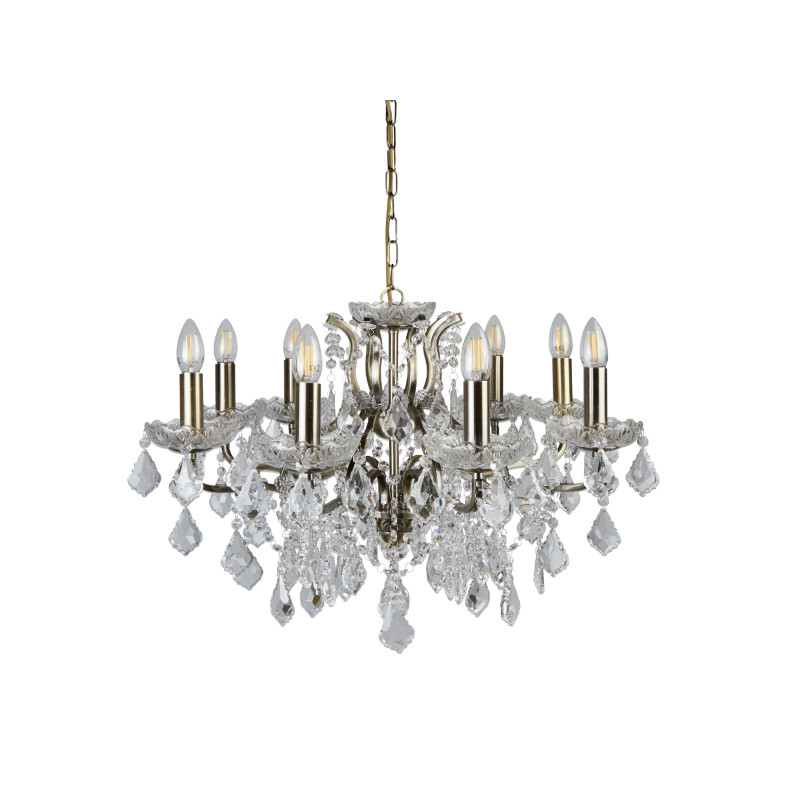 Searchlight sviečkový závesný krištáľový luster PARIS 8738-8AB